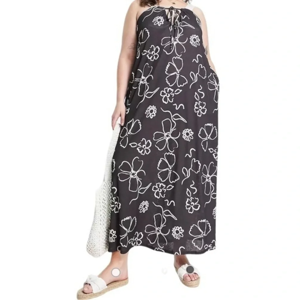 asos maxi dress curve - Navy